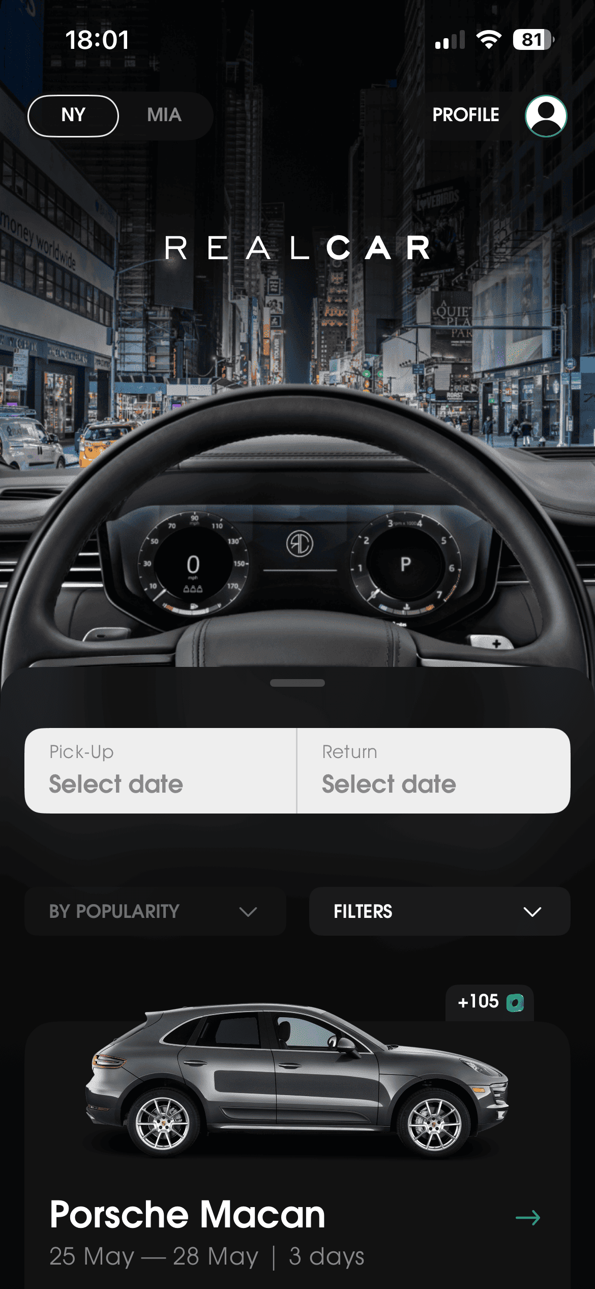 RealCar screen 1